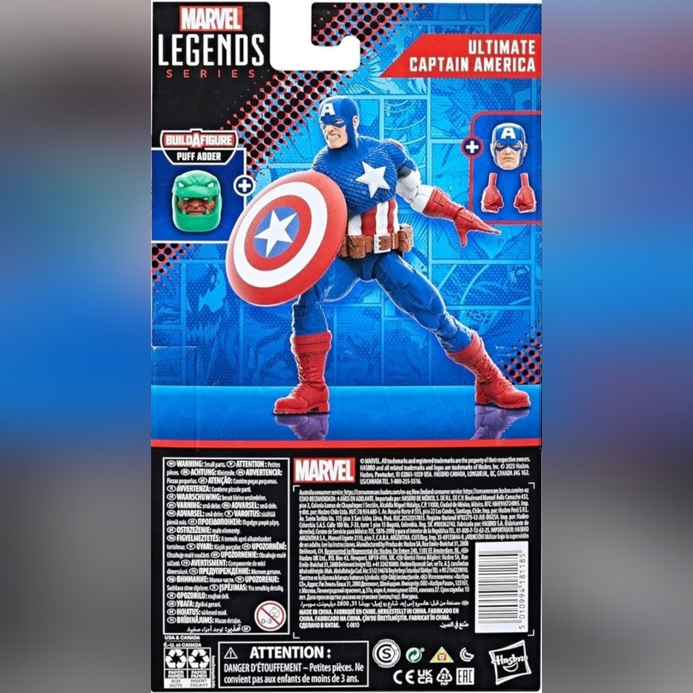 Marvel Legends Series: Ultimate Captain America,Classic Comic Collectible 6 Inch - Picture 6 of 7